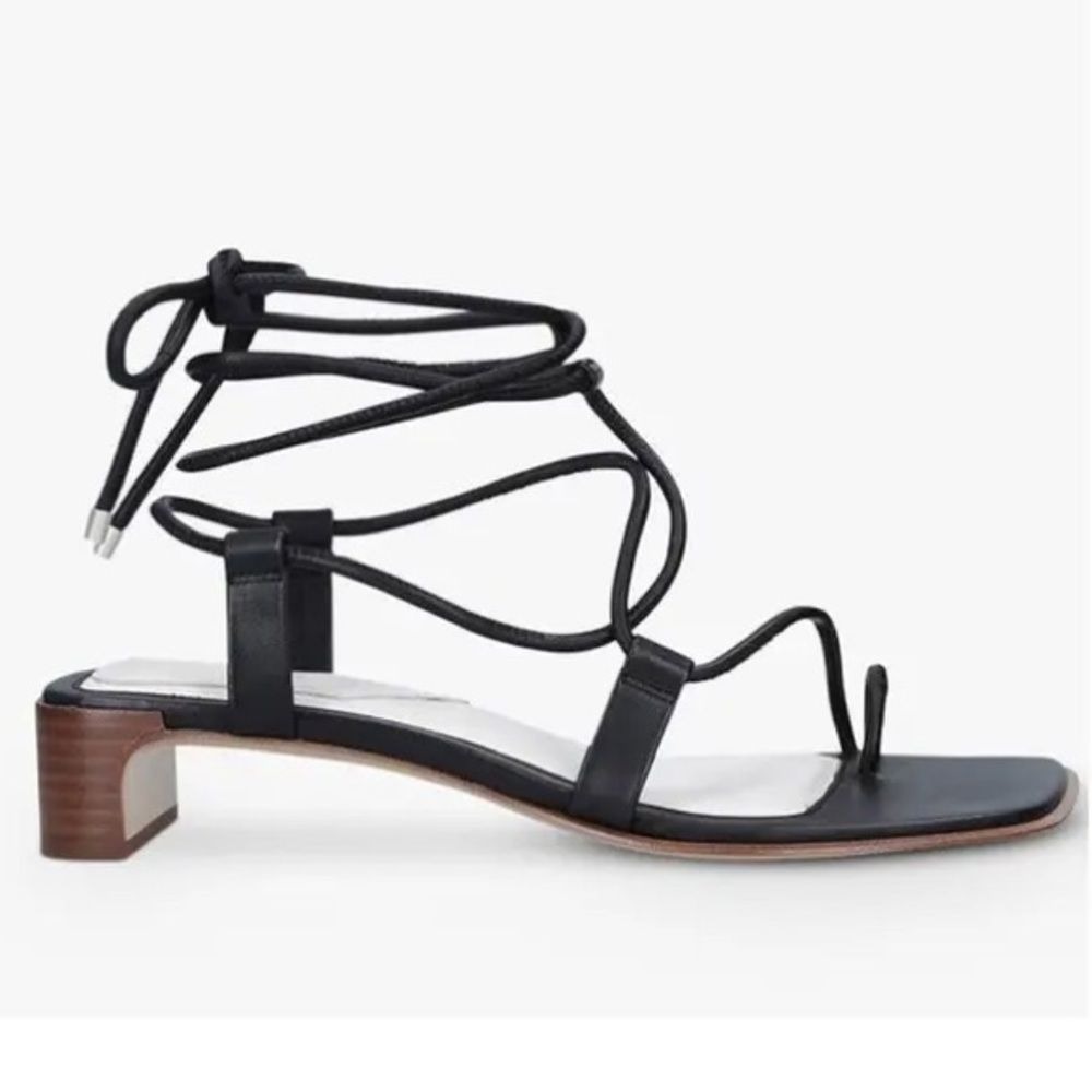 NWT Rag‎ & Bone Cindy Leather Tie Heel Sandal In Black Size: US 9 NIB $398 - Picture 5 of 6